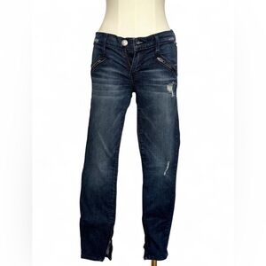 Current/Elliott The Silverlake Zip in D'argent Zip Skinny Jeans Low Rise Size 25